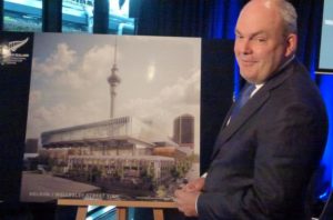 Steven Joyce unveiling the new SkyCity convention centre design.
